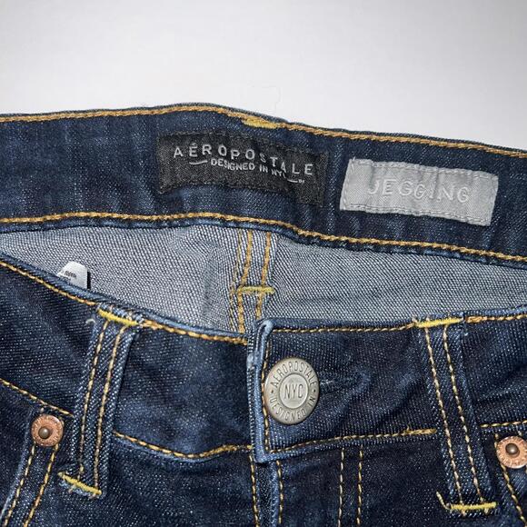Aeropostale High Rise Curvy Jegging Jeans Women's Size 4 Blue Dark Wash 5-Pocket - Picture 9 of 9